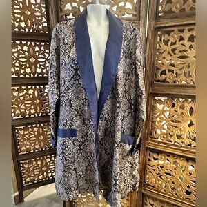 Vintage Made in The U.K. St. Michael Jacquard Paisley Smoking Robe / Jacket.